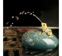 Magic Tea Pet Frog Which Can Spray Water, Zisha Kung Fu Frog Tea Set Ornament Accessories, Decoration for Tea Table Tearoom, for Tea Drinker (2.Cyan B)