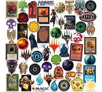 Magic The Gathering 50CT Sticker Pack Large Deluxe Stickers Variety Pack - Laptop, Water Bottle, Scrapbooking, Tablet, Skateboard, Indoor/Outdoor - Set of 50