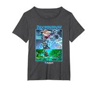 Magic: The Gathering Bloomburrow Panels T-Shirt, Women's Plus, Dark Heather Grey, 1X
