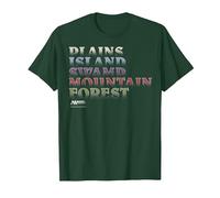 Magic: The Gathering Location Text Stack T-Shirt, Men, Dark Green, Medium