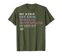 Magic: The Gathering Location Text Stack T-Shirt, Men, Olive Green, Large