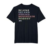 Magic: The Gathering Location Text Stack T-Shirt, Men's Big and Tall, Black, 5X Tall