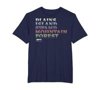 Magic: The Gathering Location Text Stack T-Shirt, Men's Big and Tall, Navy Blue, 6X Tall