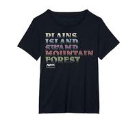 Magic: The Gathering Location Text Stack T-Shirt, Women's Plus, Black, 2X