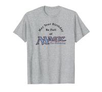 Magic: The Gathering May Your Birthday Be Full of Magic T-Shirt, Men, Heather Grey, Medium