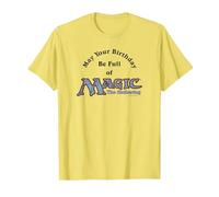Magic: The Gathering May Your Birthday Be Full of Magic T-Shirt, Men, Lemon Yellow, 3X-Large