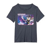 Magic The Gathering Neon Dynasty The Wandering Emperor T-Shirt, Women's Plus, Heather Blue, 6X