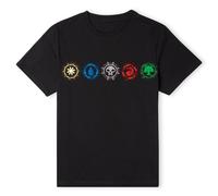 Magic The Gathering Official Mana Symbols T-Shirt - Black | Size: Small Magic The Gathering Black S