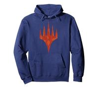 Magic: The Gathering Orange Crystal Pullover Hoodie, Adult Unisex, Navy Blue, Small