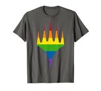 Magic: The Gathering Pride Horizontal Rainbow Logo T-Shirt, Men, Asphalt Grey, Medium