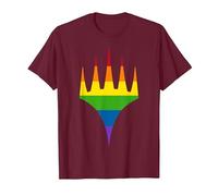 Magic: The Gathering Pride Horizontal Rainbow Logo T-Shirt, Men, Burgundy, XX-Large