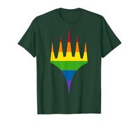 Magic: The Gathering Pride Horizontal Rainbow Logo T-Shirt, Men, Dark Green, Large