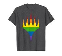 Magic: The Gathering Pride Horizontal Rainbow Logo T-Shirt, Men, Dark Heather Grey, 5X-Large