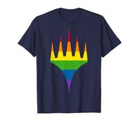 Magic: The Gathering Pride Horizontal Rainbow Logo T-Shirt, Men, Navy Blue, Medium