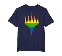 Magic: The Gathering Pride Horizontal Rainbow Logo T-Shirt, Men's Big and Tall, Navy Blue, 5X Tall