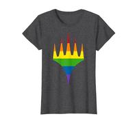 Magic: The Gathering Pride Horizontal Rainbow Logo T-Shirt, Women, Dark Heather Grey, 3X-Large