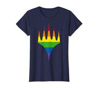 Magic: The Gathering Pride Horizontal Rainbow Logo T-Shirt, Women, Navy Blue, X-Small
