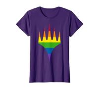 Magic: The Gathering Pride Horizontal Rainbow Logo T-Shirt, Women, Purple, X-Small