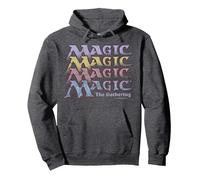 Magic: The Gathering Retro Logo Stack Pullover Hoodie, Adult Unisex, Dark Heather Grey, XX-Large