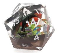 Magic The Gathering: Teenage Mutant Ninja Turtles - 55mm Spindown d20 Life Counter, 3D Figures Inside Resin, Black & Green, RPG Collectible Dice