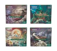 Magic The Gathering The Lord of The Rings: Tales of Middle-Earth Scene Boxes - All 4 (Aragorn at Helm’s Deep, Flight of The Witch-King, The Might of Galadriel, and Gandalf in Pelennor Fields)