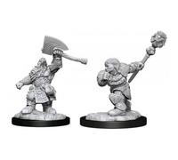Magic: The Gathering Unpainted Miniatures - Dwarf Fighter & Dwarf Cleric (90276)