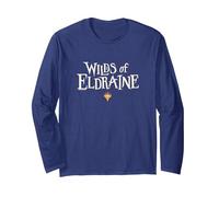 Magic: The Gathering Wilds of Eldraine Classic Big Text Logo Long Sleeve T-Shirt, Adult Unisex, Navy Blue, X-Large
