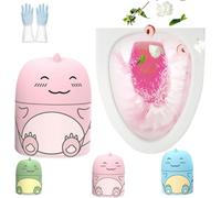 Magic Toilet Cleaning Bottle, Cute Dinosaur-Shaped Toilet Bowl Cleaner, Bathroom Toilet Tank Cleaner with Ocean, Jasmine, and Peach Scent, Lasts for 90 Days (1, Peach)