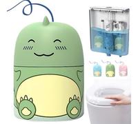 Magic Toilet Cleaning Bottle, Cute Dinosaur-Shaped Toilet Bowl Cleaner Bottle with Scent, with Carrying Rope, No Dirty Hands, with Ocean&Jasmine&Peach Aromas (Green)