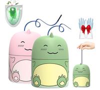 Magic Toilet Cleaning Bottle, Toilet Water Tank Cleaner Bathroom with Ocean, Cute Dinosaur-Shaped Toilets Bowl Cleaner Bottle, Jasmine, And Peach Scent, Carrying Rope Design Not Dirty Hands(Green+Pink