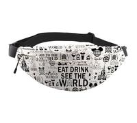 Magic Tour Gift Family Vacation Gift Eat Drink See The World Vacation Trip Matching Fanny Pack Waist Bag (See The World WB EU)