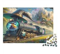 Magic Train Witch 1000 Pieces Jigsaw Puzzle for Adults & Kids 12+, Premium Cardboard, Wizard Hat, Educational Family Activity, Improves Memory & Problem-Solving Skills 38x26cm/1000pcs