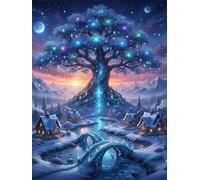 Magic Tree 4000 Piece Jigsaw Puzzles for Adults, Colourful, Challenging & Brainteasing Adult puzzles 4000 Pieces Village, Fun jigsaws for The Whole Family 56x34 inch