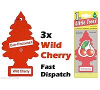 MAGIC TREE "LITTLE TREE" WILD CHERRY FRAGRANCE CAR AIR FRESHENER PACK OF 3