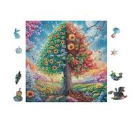 Magic Tree of Life 100 Pc Classic Jigsaw Puzzle Puzzle for Adults Hard Challenging Hobby Home Decor Poster Sturdy Creativity & Gift Giving 28x28cm