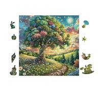 Magic Tree of Life 100 Pc Classic Jigsaw Puzzle Puzzle for Adults Hard Challenging Hobby Home Decor Poster Recycled Material 28x28cm