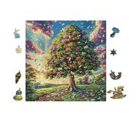 Magic Tree of Life 100 Pc Classic Jigsaw Puzzle Puzzle for Adults Hard Challenging Hobby Home Decor Poster Smooth Wooden Cardboard 28x28cm