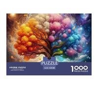 Magic Tree Recycled Paper 1000 Piece Jigsaw Rainbow Tree Galaxy Puzzle - for Adults Educational Game Decompression Wall Decoration52x38cm/1000pcs