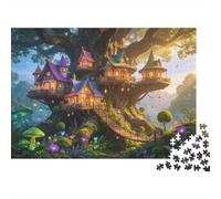 Magic Treehouse Puzzles for Elderly 1000Pc Recyclable Paper Fairy Forest Puzzle for Adults Interesting Family Game Props Party Game Props for Home 52x38cm/1000pcs