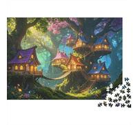 Magic Treehouse Puzzles for Elderly 1000Pc Recyclable Paper Fantasy Forest Puzzle for Adults Interesting Family Game Props Party Game Props for Home 70x50cm/1000pcs