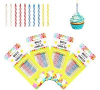 Magic Trick Relighting Candle, 40 Packs Birthday Candles Fun Prank Kit Cake Tricks and Decorations for Birthday, Party, Christmas, Celebration (Multi, 40Pieces)