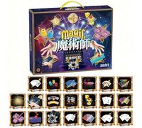 Magic Tricks Kit, 30 in 1 Magic Tricks Set for Kids Age 6 7 8 9 10 11 12, Magician Costume for Pretend Play & Step-by-Step Instruction for Beginners, Christmas Halloween Birthday Gifts for Kids