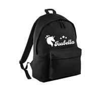 Magic Unicorn Backpack, Personalised Name School Bag Fantasy First Day Gift (Anthracite)