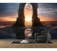 Magic Wallpaper, 3D Door Photo Wall Mural, Self Adhesive Wall Paper with Retro Pattern for Bedroom Living Room Tv Background, Home Decoration Poster (200x175, B74)