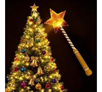 Magic Wand Christmas Tree Light Controller with Remote Control, Wireless Musical LED Star for Christmas Tree Decorations and Home Festive Parties (Yellow(1))