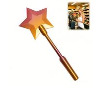 Magic Wand Credit Card Holder, Fairy Wand Magic Stars Shaped Stylish Accessory, Sturdy Protective Card Case for Daily Outfit & Everyday Payment Use (Khaki-Gold Gradient)