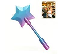Magic Wand Credit Card Holder, Fairy Wand Magic Stars Shaped Stylish Accessory, Sturdy Protective Card Case for Daily Outfit & Everyday Payment Use (Blue-Purple Gradient)