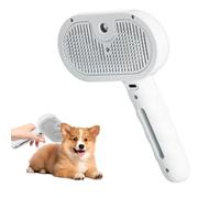 Magic Wand For Pet Hair, Charm Steam Brushs, Furry Basics Pet Grooming Brush,3 in 1 Massage Brushes, Brush with Water Tank and Release Button, Pets Grooming Removes Loose Undercoat (White)