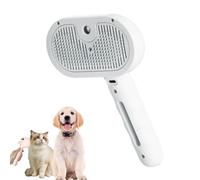 Magic Wand For Pet Hair, Charm Steam Brushs, Furry Basics Pet Grooming Brush, Brush with Water Tank and Release Button, Pets Grooming Removes Loose Undercoat (White)