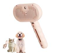 Magic Wand For Pet Hair, Charm Steam Brushs, Furry Basics Pet Grooming Brush, Brush with Water Tank and Release Button, Pets Grooming Removes Loose Undercoat (Pink)